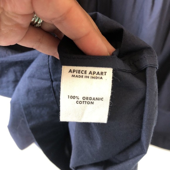 Apiece Apart Aldea Smocked Mini Dress Dipped Shibori Organic Cotton XL NWT’s - Picture 13 of 15